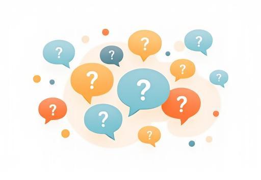 Visual of conversation bubbles or question marks, symbolizing frequently asked questions.