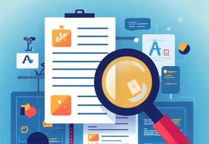 Illustration representing a magnifying glass searching through information.