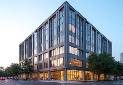 Exterior photo of the office building where Prairie Learn Systems is located in Evanston, IL.